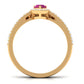 Pink tourmaline Designer Teardrop Ring Set with Moissanite Halo