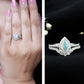 Certified 0.7 Carat Natural Ethiopian Opal Teardrop Wedding Engagement Ring Set of 2