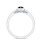 Natural Black Spinel Pear Shaped Engagement Ring with Moissanite Enhancer