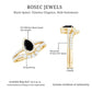 Natural Black Spinel Pear Shaped Engagement Ring with Moissanite Enhancer