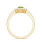 Natural 1 Carat Peridot Teardrop Engagement Ring with Diamond Half Halo