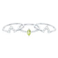 Marquise Cut Peridot Solitaire Trio Ring Set with Moissanite