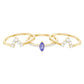 Marquise Cut Tanzanite Solitaire Ring Set with Diamond