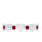Natural Ruby Heart Eternity Ring for Promise