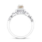 Vintage Inspired 2 Carat Pearl Engagement Ring with Diamond Halo