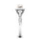 2 Carat Freshwater Pearl and Diamond Engagement Ring
