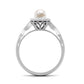 2 Carat Freshwater Pearl and Diamond Engagement Ring
