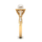 2 Carat Freshwater Pearl and Diamond Engagement Ring