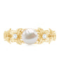 Cultured 2.2 Carat White Pearl Flower Engagement Ring with Diamonds