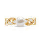 2.2 Carat Freshwater Pearl Vintage Looking Engagement Ring with Diamond