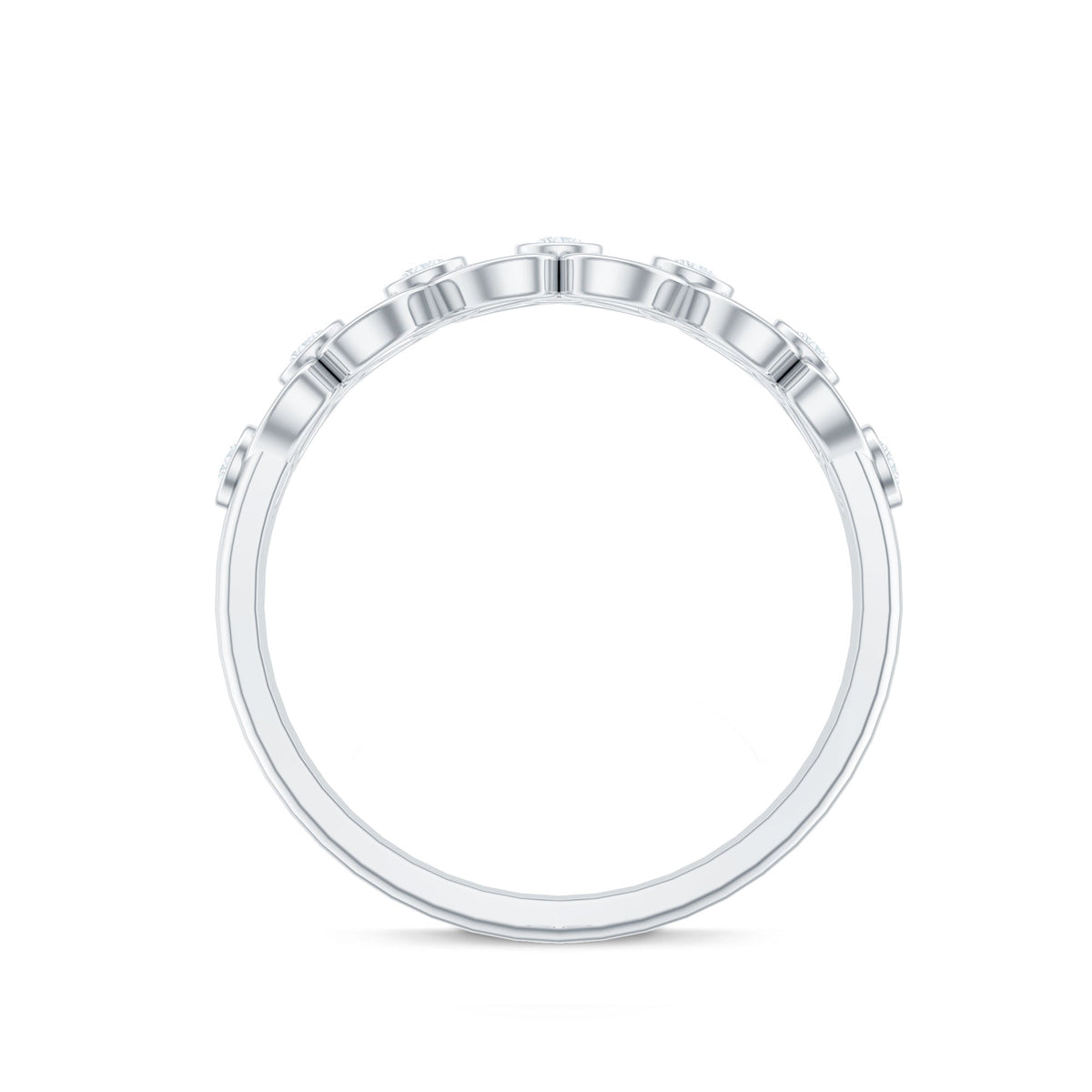 Contemporary Diamond Half Eternity Band Ring for Women