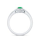 Natural 0.7 Carat Oval Emerald Engagement Ring with Diamond