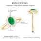 Natural 0.7 Carat Oval Emerald Engagement Ring with Diamond
