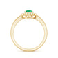 Natural 0.7 Carat Oval Emerald Engagement Ring with Diamond