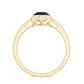 Genuine London Blue Topaz Diamond Engagement Ring in Bezel Setting