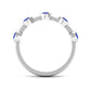 Real Bezel Set Blue Sapphire Half Eternity Ring for Women