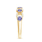 Real Tanzanite Diamond Half Eternity Ring for Women