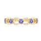 Real Tanzanite Diamond Half Eternity Ring for Women