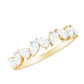 Natural Pear Shape Diamond Half Eternity Ring for Women