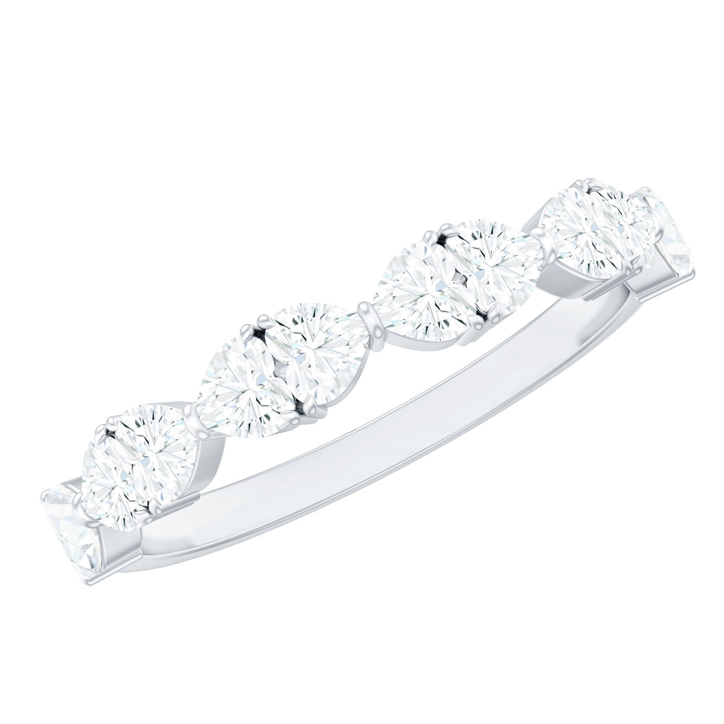 Anillo de boda de moissanita con forma de corazón para mujer