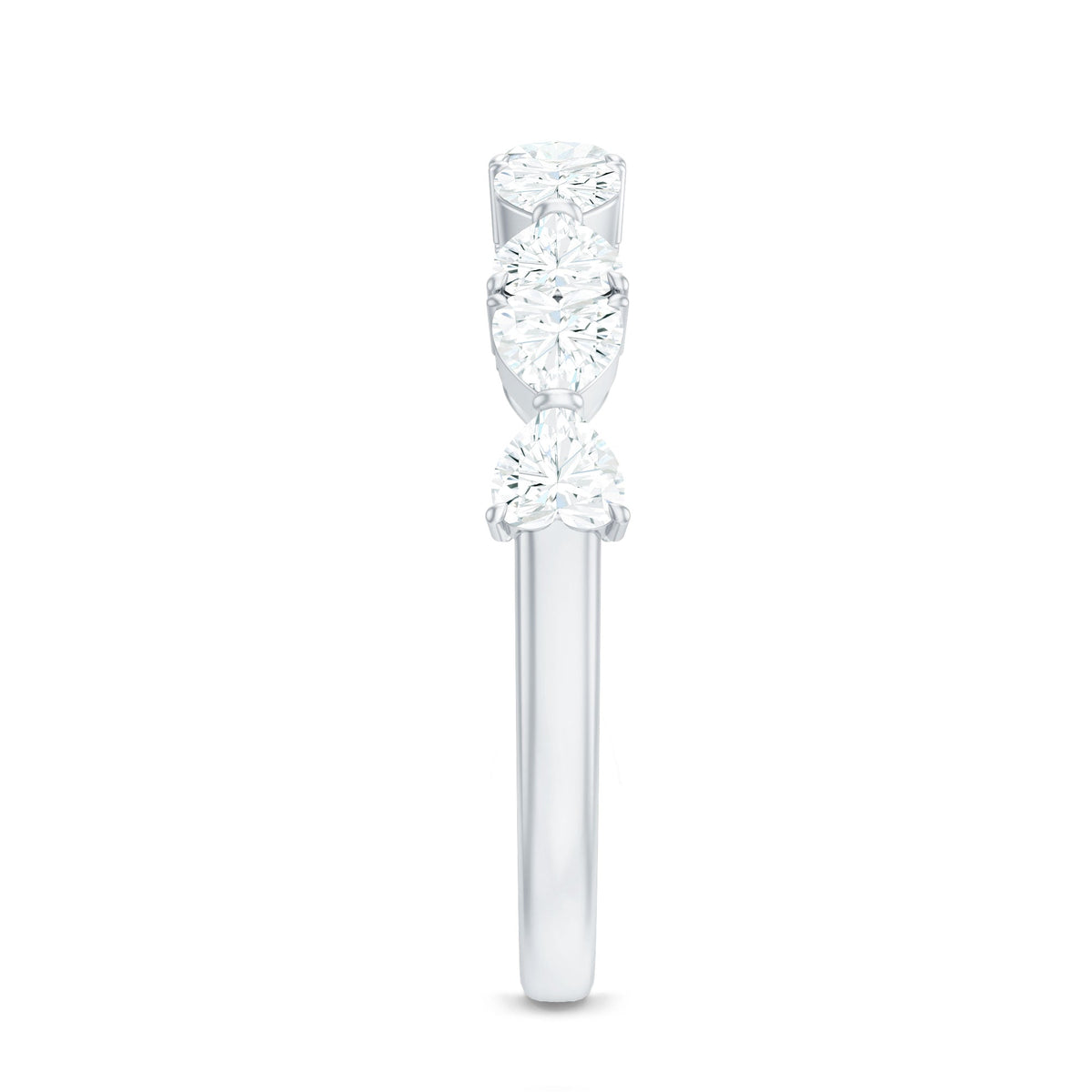 Anillo de boda de moissanita con forma de corazón para mujer