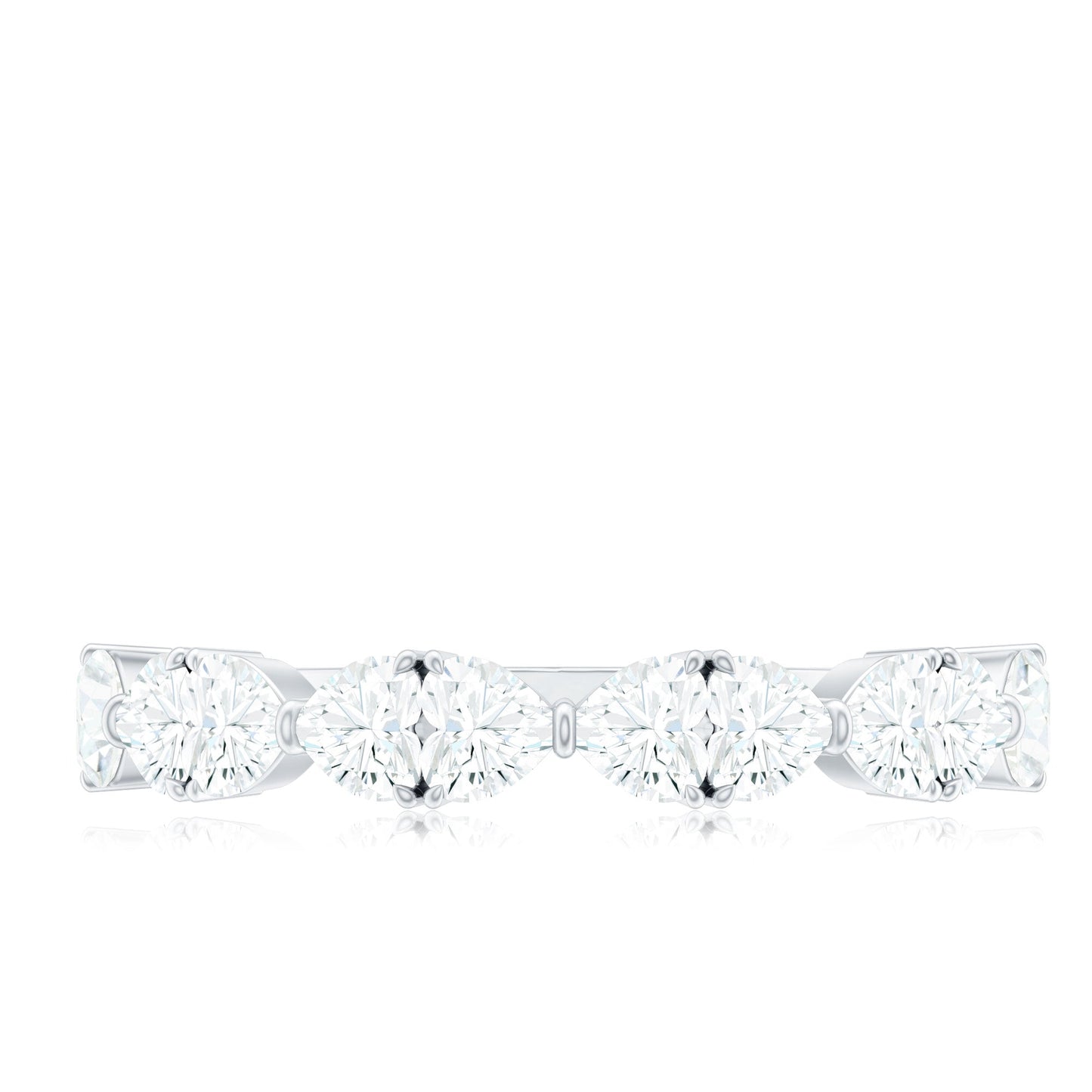 Anillo de boda de moissanita con forma de corazón para mujer