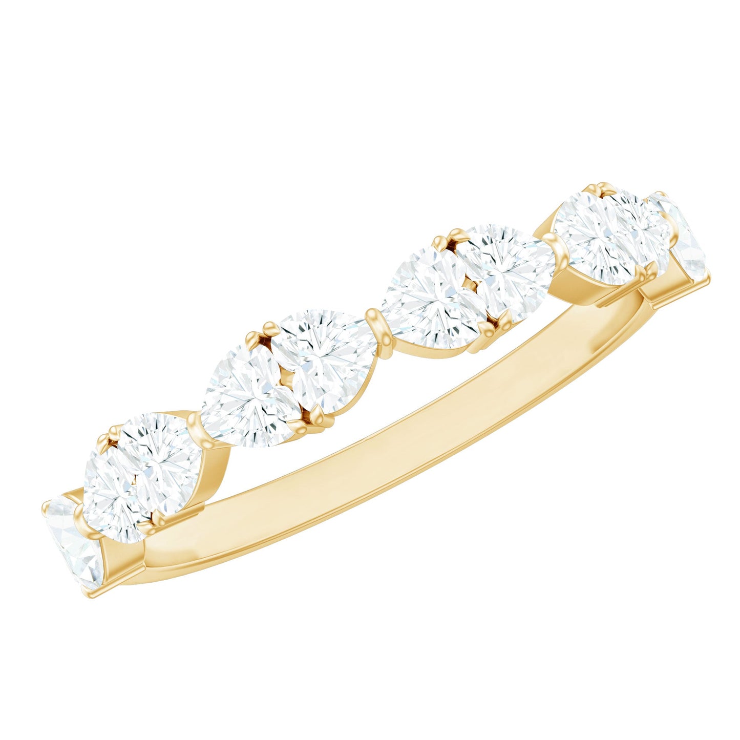 Anillo de boda de moissanita con forma de corazón para mujer