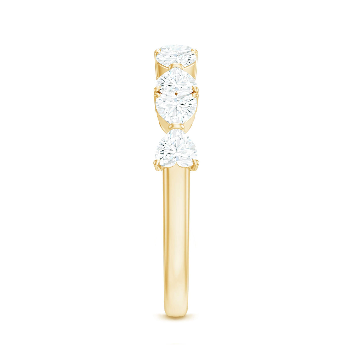 Anillo de boda de moissanita con forma de corazón para mujer