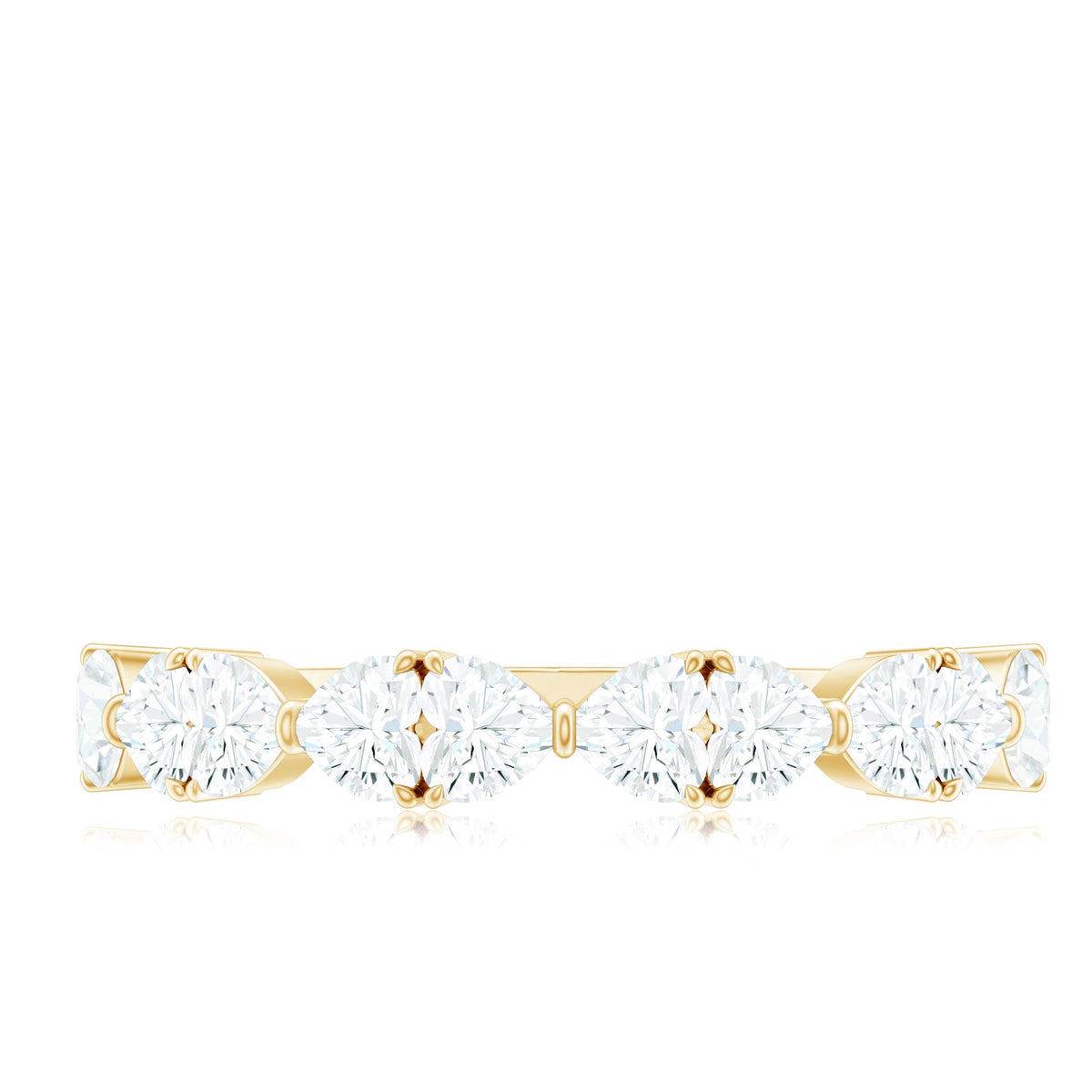 Anillo de boda de moissanita con forma de corazón para mujer