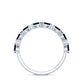 Certified Real Baguette Blue Sapphire Half Eternity Ring with Diamond