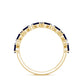Certified Real Baguette Blue Sapphire Half Eternity Ring with Diamond