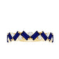 Certified Real Baguette Blue Sapphire Half Eternity Ring with Diamond