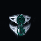 Certified 3 Carat Oval Lab Grown Emerald Split Shank Engagement Ring