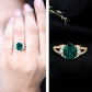 Certified 3 Carat Oval Lab Grown Emerald Split Shank Engagement Ring