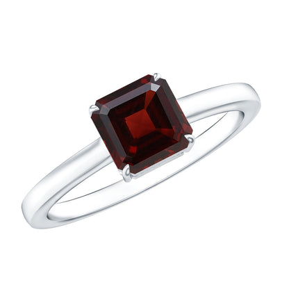 3.3 Carat Real Garnet Asscher Cut Engagement Ring with Certificate