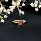 3.3 Carat Real Garnet Asscher Cut Engagement Ring with Certificate