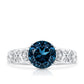 2 Carat Round London Blue Topaz Vintage Engagement Ring with Certificate