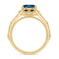 2 Carat Round London Blue Topaz Vintage Engagement Ring with Certificate