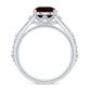 Vintage Looking Garnet Diamond Engagement Ring