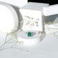 1.6 Carat Emerald Cut Lab Created Emerald Engagement Ring With Moissanite Halo