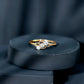 Certified Round Moissanite Three Stone Engagement Ring