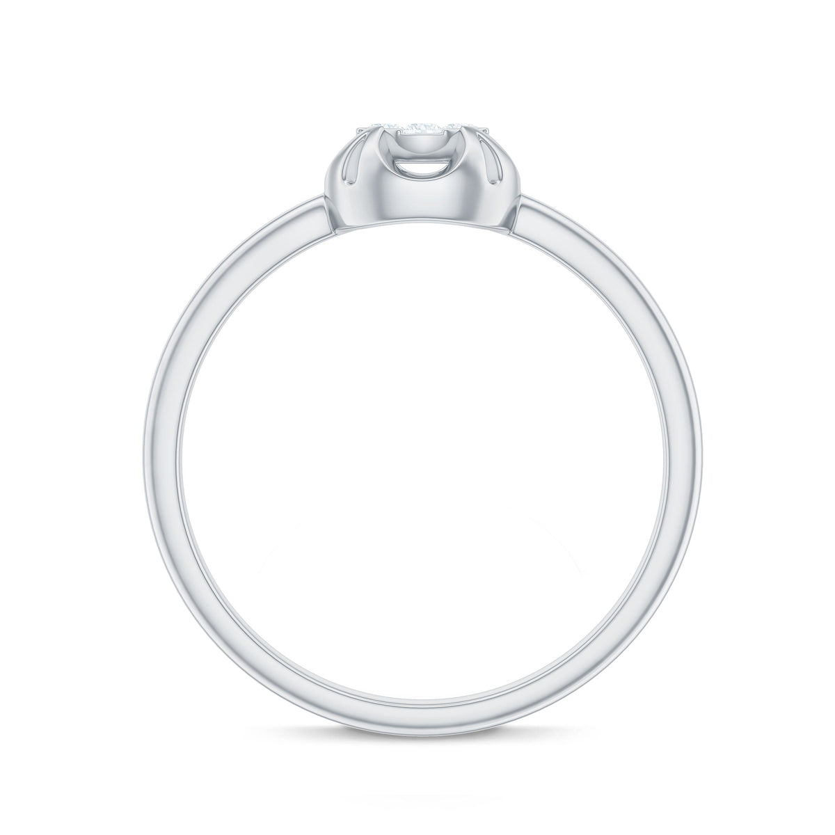 Round Shape Diamond Promise Ring in Illusion Setting