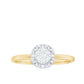 Round Shape Diamond Promise Ring in Illusion Setting