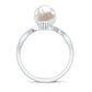 Cultured 7.48 Carat White Pearl Bypass Engagement Ring with Diamond