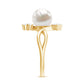 Cultured 7.48 Carat White Pearl Bypass Engagement Ring with Diamond