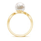 Cultured 7.48 Carat White Pearl Bypass Engagement Ring with Diamond