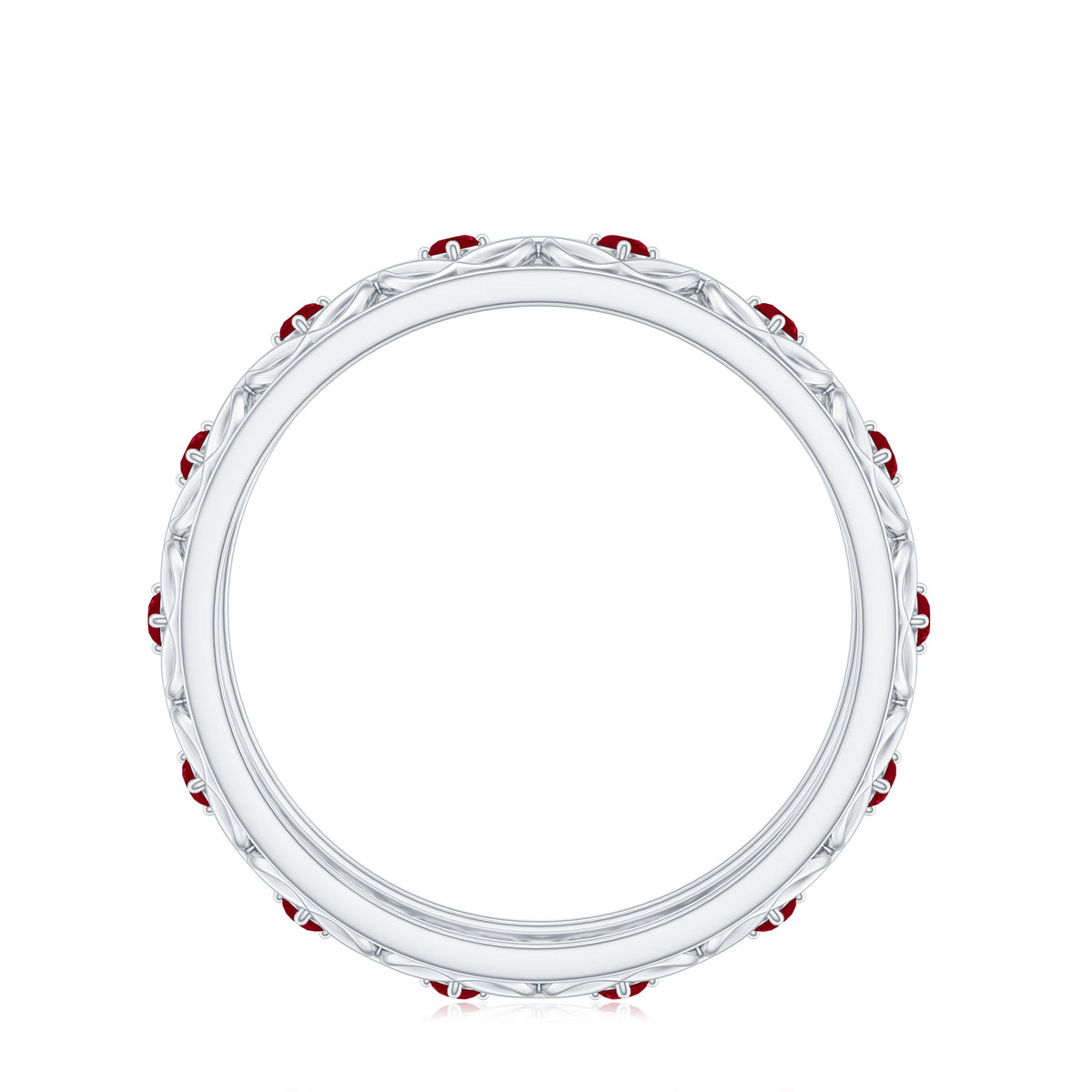 Natural Ruby Celtic Knot Wedding Band for Women