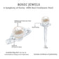 Natural 7.4 Carat Freshwater Pearl Engagement Ring with Diamond Trio