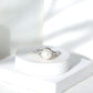 Natural 7.4 Carat Freshwater Pearl Engagement Ring with Diamond Trio