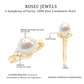 Natural 7.4 Carat Freshwater Pearl Engagement Ring with Diamond Trio